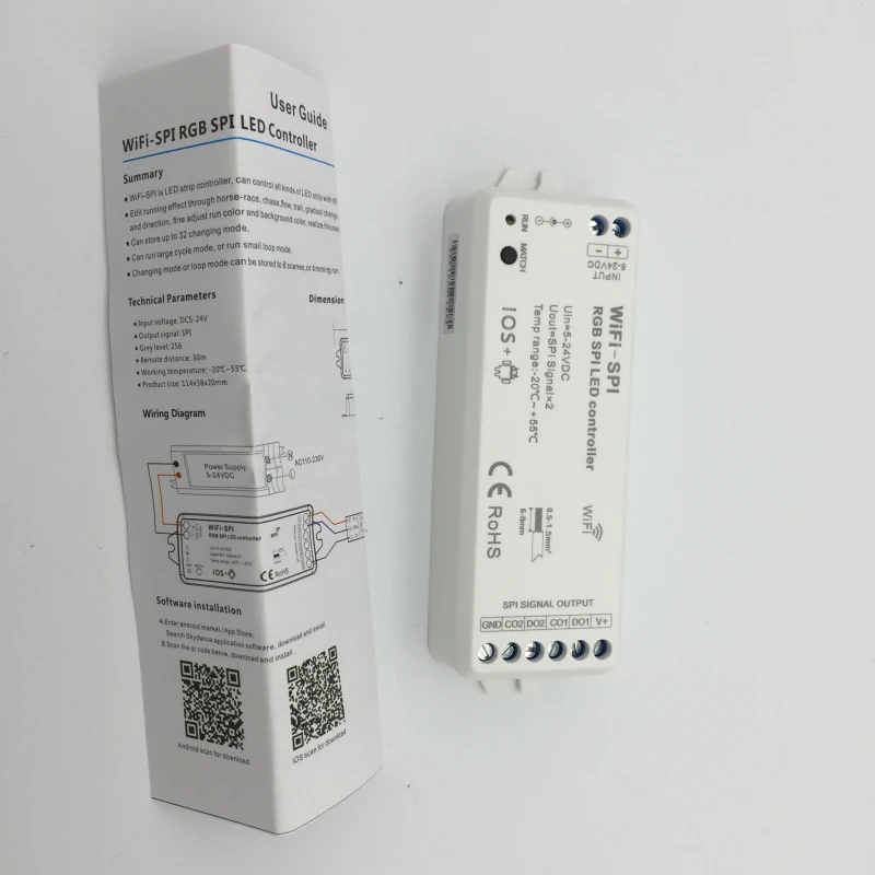 Контроллер Wi-Fi-SPI для светодиодных лент с поддержкой WS2812B TM1809 LPD6803 WS2811 UCS1903 | Лампы и