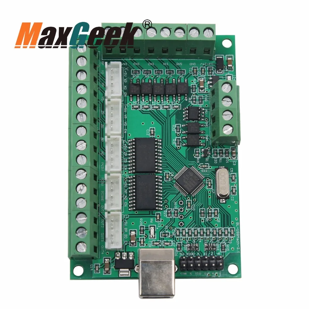 Maxgeek 5 Axis MACH3 CNC Breakout Board Card 1000KHz USB плата управления движением интерфейс драйвер