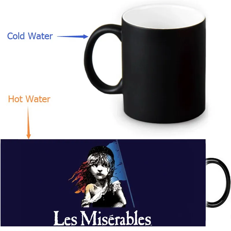 Les Miserables термочувствительные кофейные кружки холодное горячее изменение цвета 350