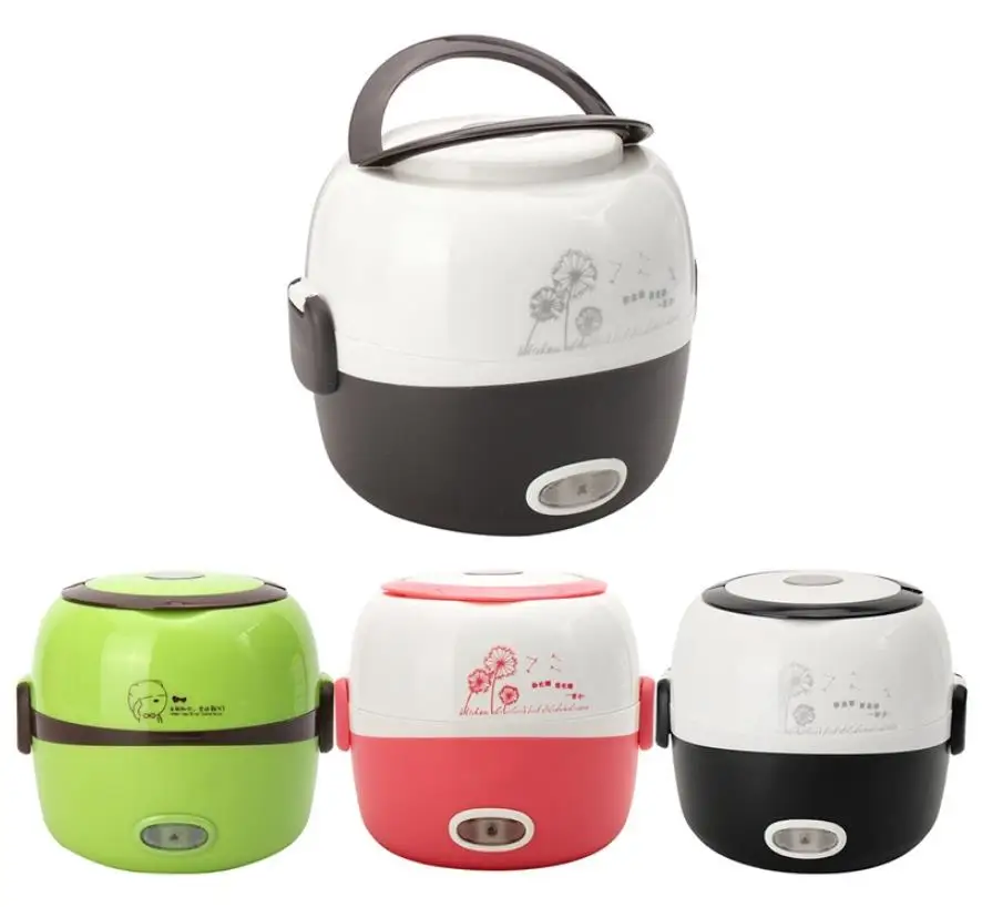 Мини-рисоварка изоляция нагрев Электрический Ланч-бокс 2-слойный портативный