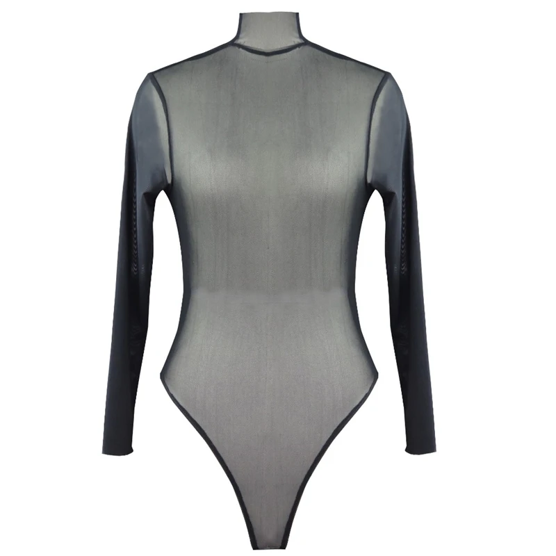 Black YiZYiF женский прозрачный боди, сексуальный купальник, прозрачный сетчатый боди, комбинезон, Клубная одежда, черный бриллиант, водолазка, боди, Комбинезоны для женщин - Цвет: Black