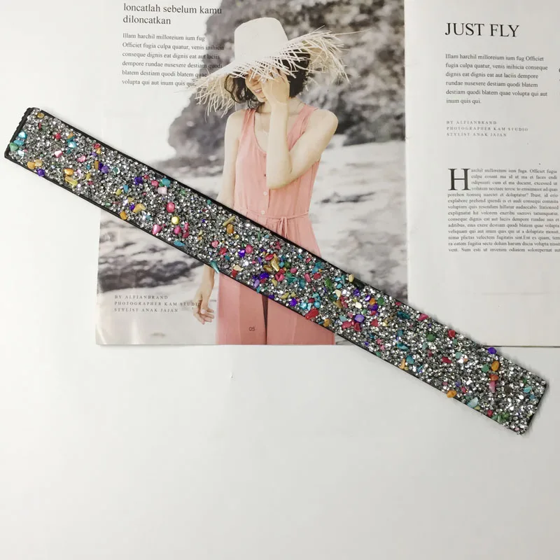 style4 Модный брендовый эластичный корсет для невесты, ремни для женщин, стеклянные цветные стразы, Женский широкий пояс с инкрустацией - Цвет: style4