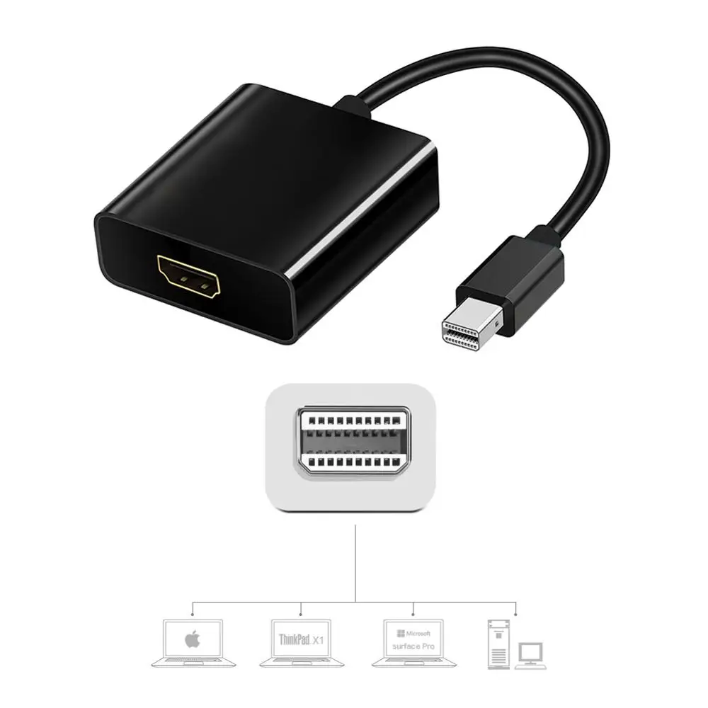 Buyincoin M/F Thunderbolt мини DisplayPort к HDMI совместимый адаптер для MacBook Pro Air iMac 1080p #290429|Кабели