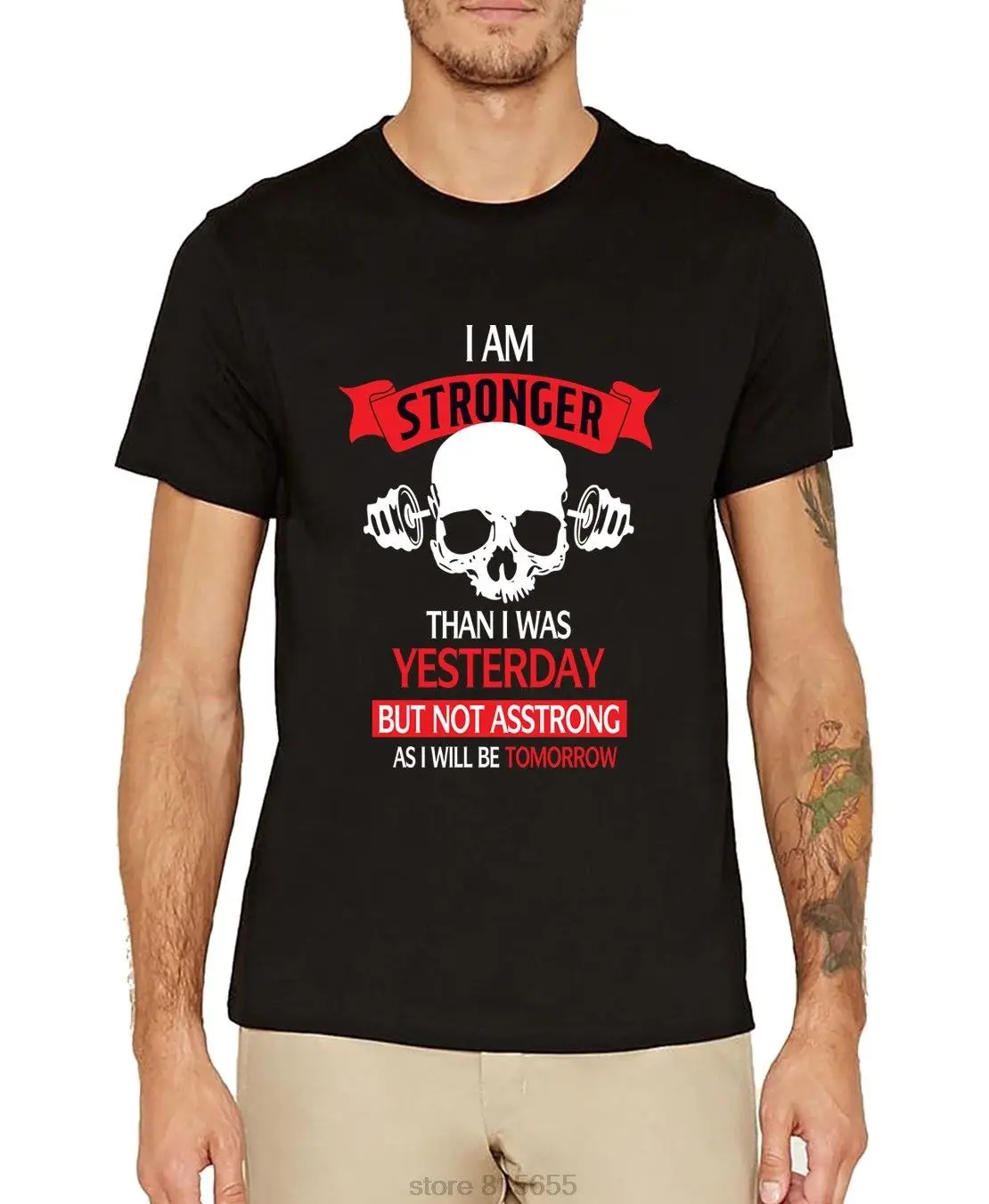 Я сильнее чем вчера футболка смешные хлопок короткий рукав Для мужчин футболки |
