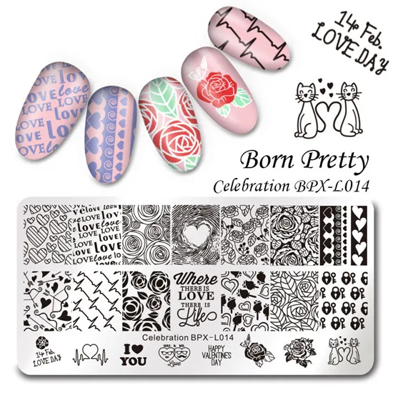BORN PRETTY фестиваль ногтей штамповка пластины Хэллоуин Рождество Валентина год День благодарения празднование ногтей изображение шаблон - Цвет: 38220
