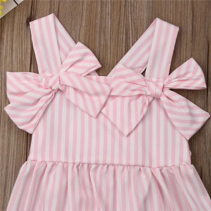 От 0 до 3 лет милые детские комбинезоны в полоску для маленьких девочек комбинезон