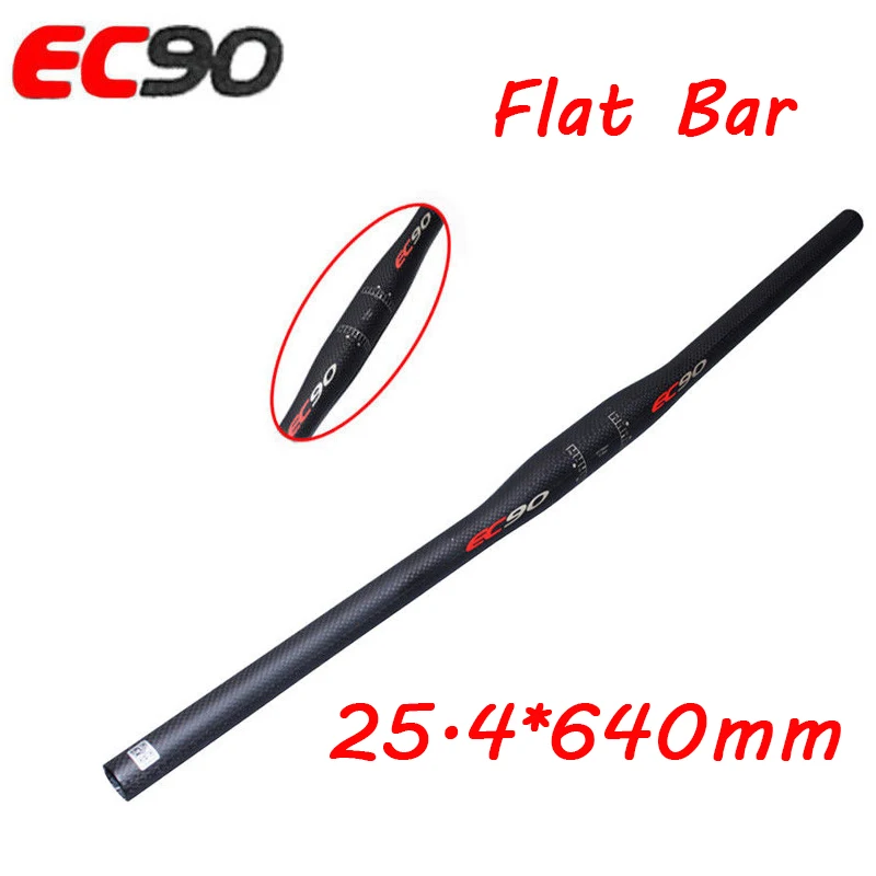 Flat-25.4-640mm EC90 Ud углеродное волокно ручки велосипеда Руль Бар Руль для шоссейного велосипеда из углеродистого волокна 3K плоского подъемный Руль 25,4/31,8 Длина 600/620/640/660/680/700 велосипедный руль - Цвет: Flat-25.4-640mm