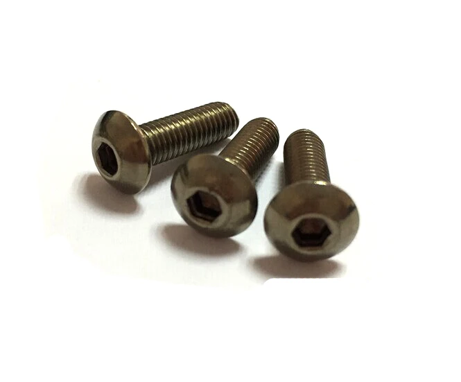 50 шт./лот M2* L Pure titanium кнопку Глава шестигранником titanium сплав Винтик GR2 ISO7380 M2* 3/4/5/6/8/10/12/14/16