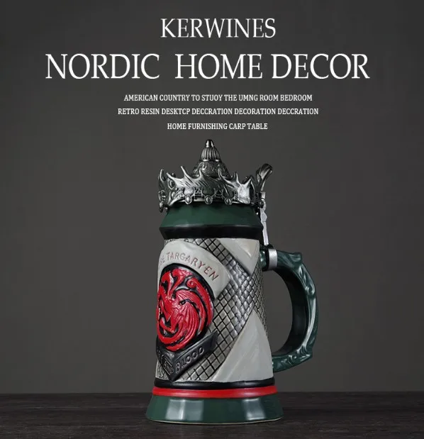 Пивная кружка креативная большая стеклянная пивная керамическая для вина