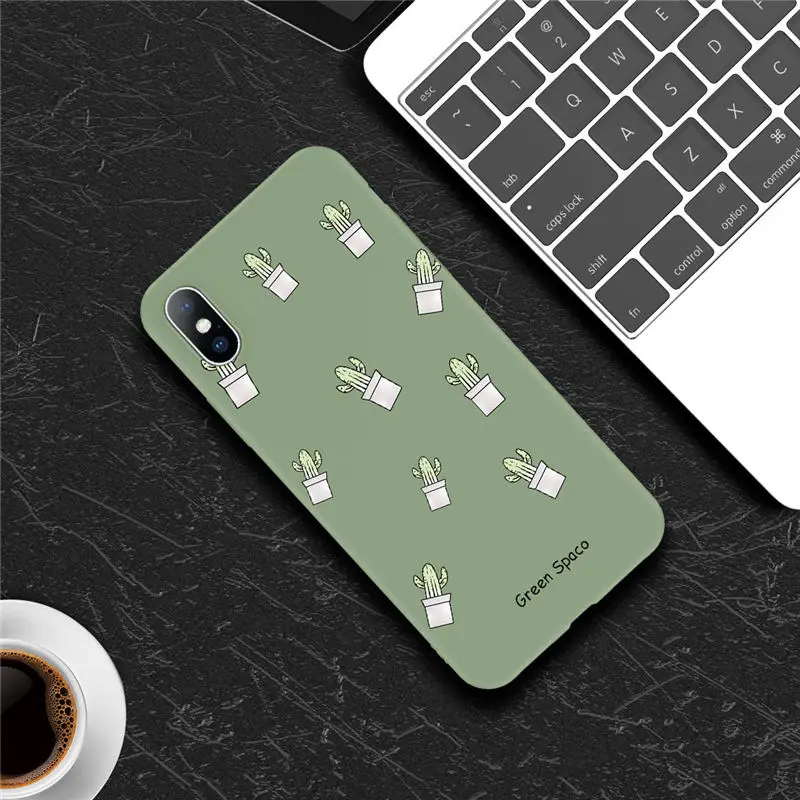 7060 Чехол Ottwn цветы Кактус авокадо для iPhone 11 Pro XS Max 6 6s 7 8 Plus X XR 5 5S SE зеленый Растительный чехол для телефона мягкий ТПУ чехол - Цвет: 7060