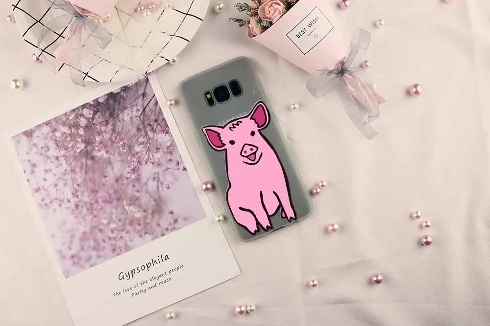 funny cute lovely pig Soft Cover For Samsung Galaxy S7 Edge S8 S9 S10 S11 S20 S21 Plus Lite E Ultra Case | Мобильные телефоны и