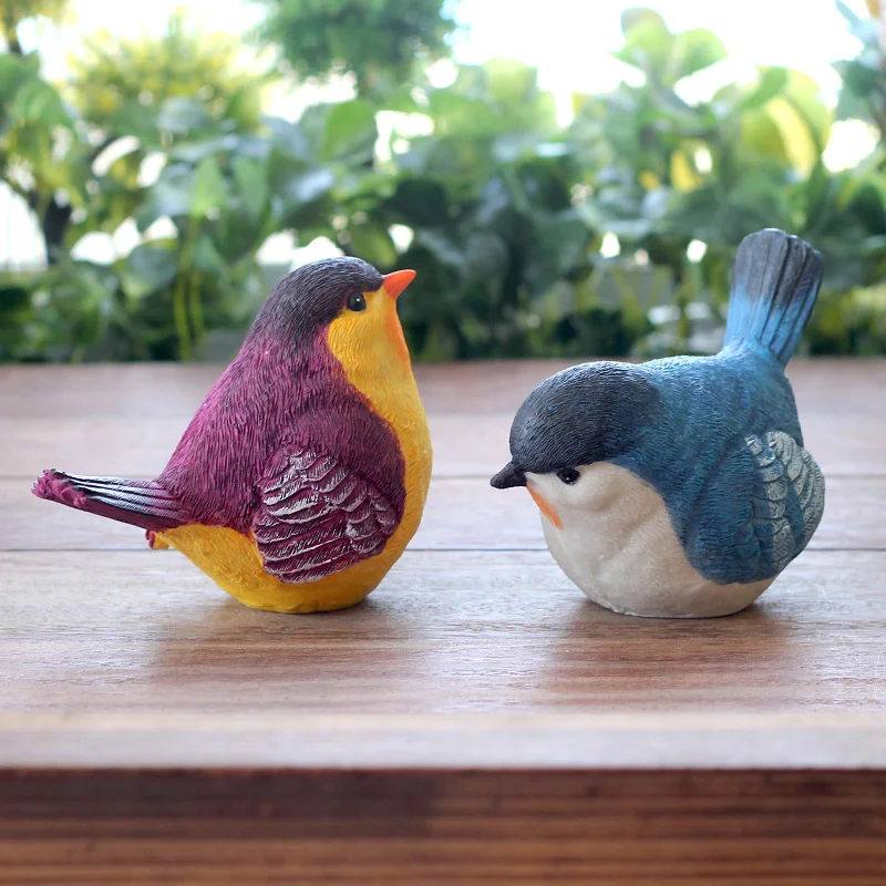 

Creative Resin Mascot Birds Mini Cute Decoration Crafts Emulate Animals Office Desktop Ornaments for Wedding Gifts Figurines