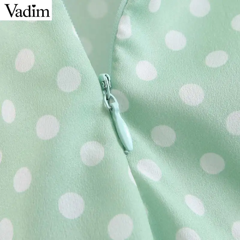 Vadim милый Женский мини-юбка с принтом в горошек оборками на молнии сзади стильная