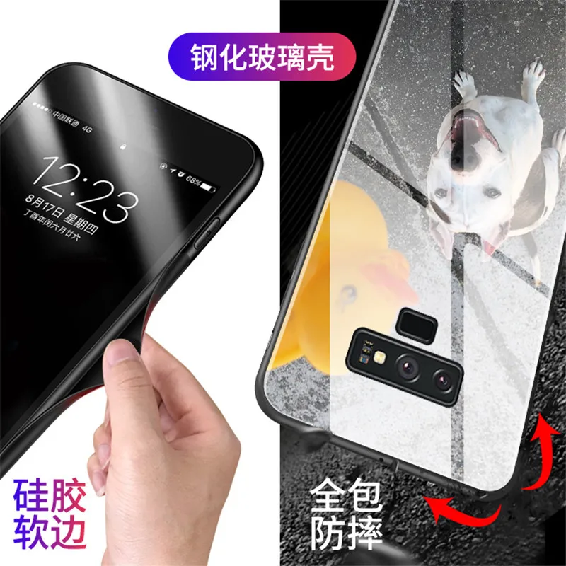DIY пользовательские фото индивидуальные фото чехлы с закаленным стеклом для iPhone X XS XR MAX 5S 6 6S 7 8 Plus samsung Galaxy S8 S9 Note 8
