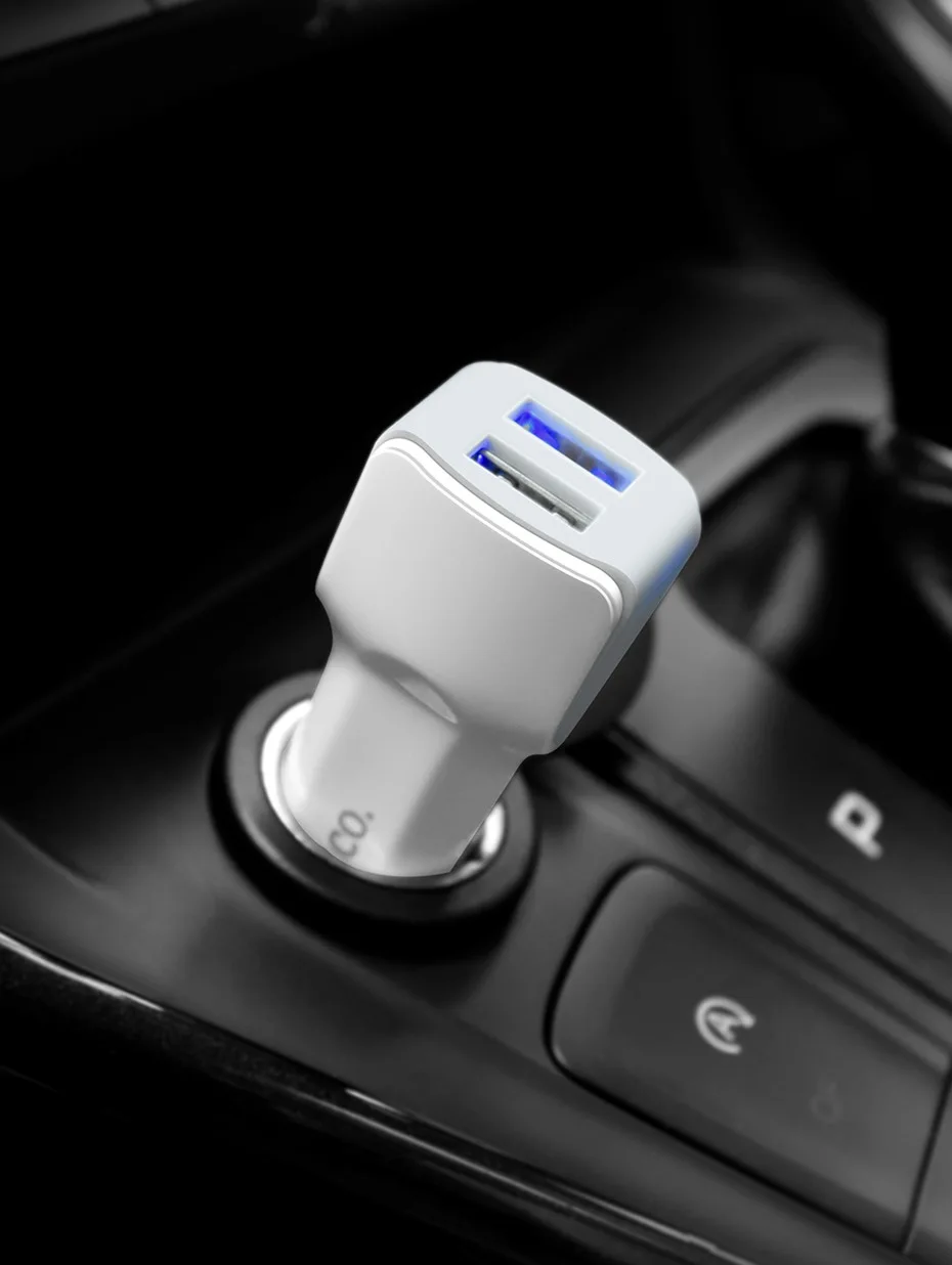 hoco автомобильное зарядное устройство двойной usb порт адаптер для зарядки портативное зарядное устройство адаптер питания для iphone samsung xiaomi android сотового телефона портативная зарядка авто зарядник на айфон