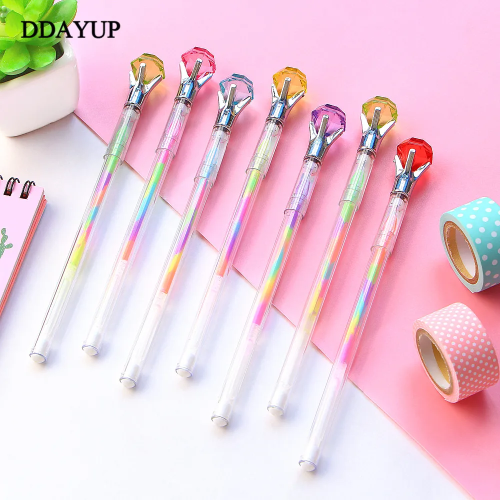 2 шт Алмазная Радужная цветная гелевая ручка 6 в 1 цветные ручки DIY альбом фото украшение хайлайтер Стразы маркер ручка офисные принадлежности