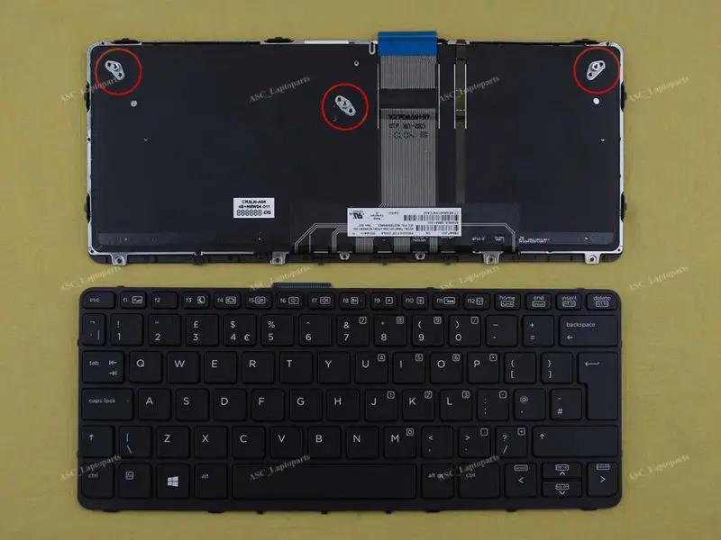 Новая стандартная клавиатура для ноутбука HP Pro X2 612 G1 черная рамка с подсветкой WIN8