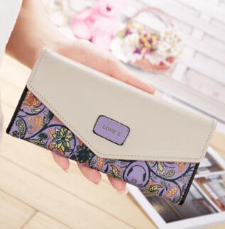 purple wallet Длинный женский кошелек, женский кошелек, цена в долларах, сумка из искусственной кожи, кошельки с принтом, дизайнерский длинный клатч, женский кошелек, LM4163mf - Цвет: purple wallet
