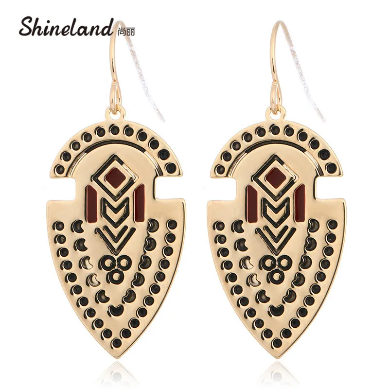 Shineland винтажные уникальные тибетские резные эмалированные bijoux модные свисающие
