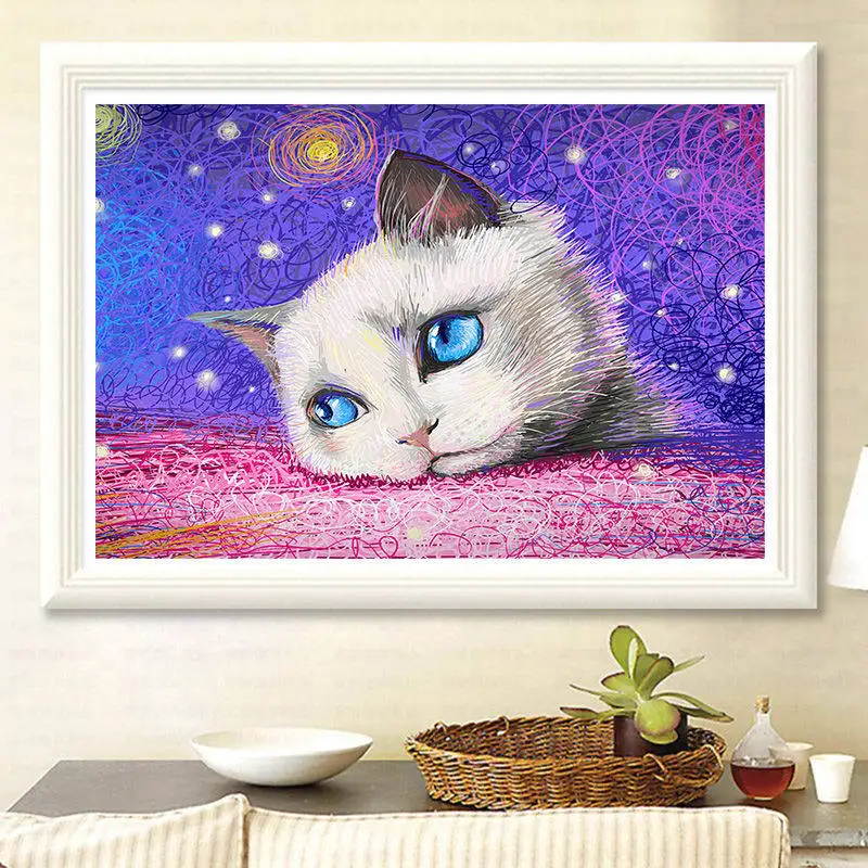 2869 5D DIY Полная Алмазная картина с рисунками животных из мультфильмов, кошек, мозаичная вышивка с животными, вышивка крестиком, рукоделие, украшение - Цвет: 2869