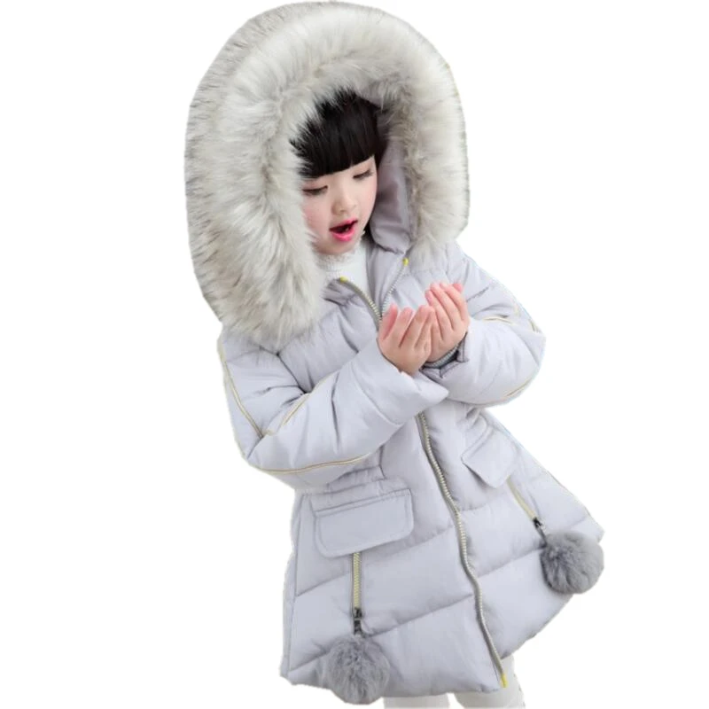 От 2 до 14 лет зимнее пальто для девочек-подростков парка с хлопковой подкладкой 2018