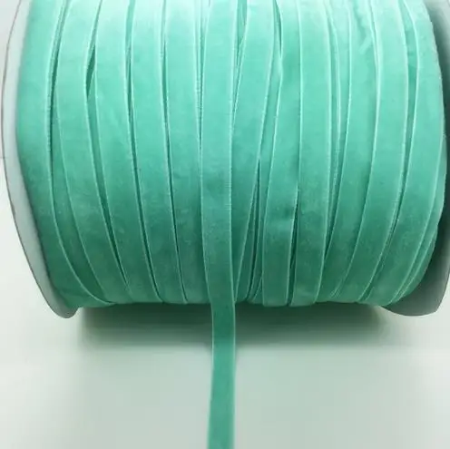 Light Green 5 ярдов(4,5 метров) 6 мм 9 мм 12 мм 15 мм 19 мм 25 мм 38 мм бархатная лента для повязки на голову с зажимами для украшения банта Выберите цвета - Цвет: Light Green