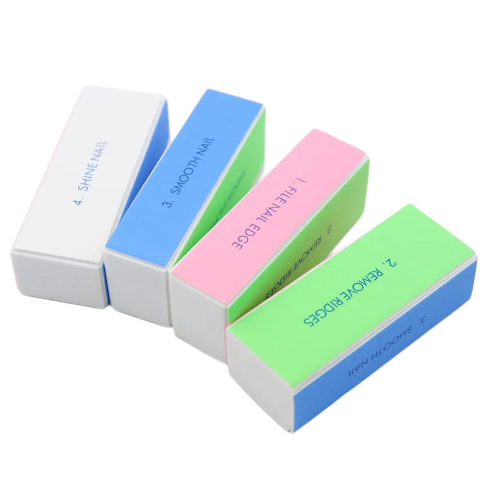 3pcs 4 Way Nail Buffing Sanding Files For UV Acrylic Art Tips Buffer Block Nails Tool Manicure Care | Красота и здоровье
