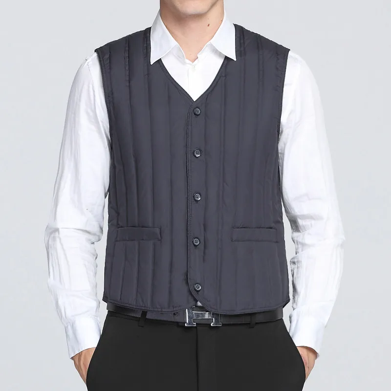 

Sanishroly Warm White Duck Down Vest Coat Winter Men's Down Vests Jacket Male Sleeveless Waistcoat Short Outwear Plus Size SE338