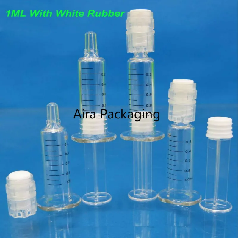 1ML50/100/200pcs пустая Косметическая Шприц со шкалой одноразовые для ухода за областью вокруг глаз/эссенция трубка гиалуроновой кислоты/коллагена косметический контейнер