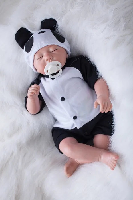 20 дюймов силиконовые куклы reborn baby тканевые закрытые глаза Детские коллекционные
