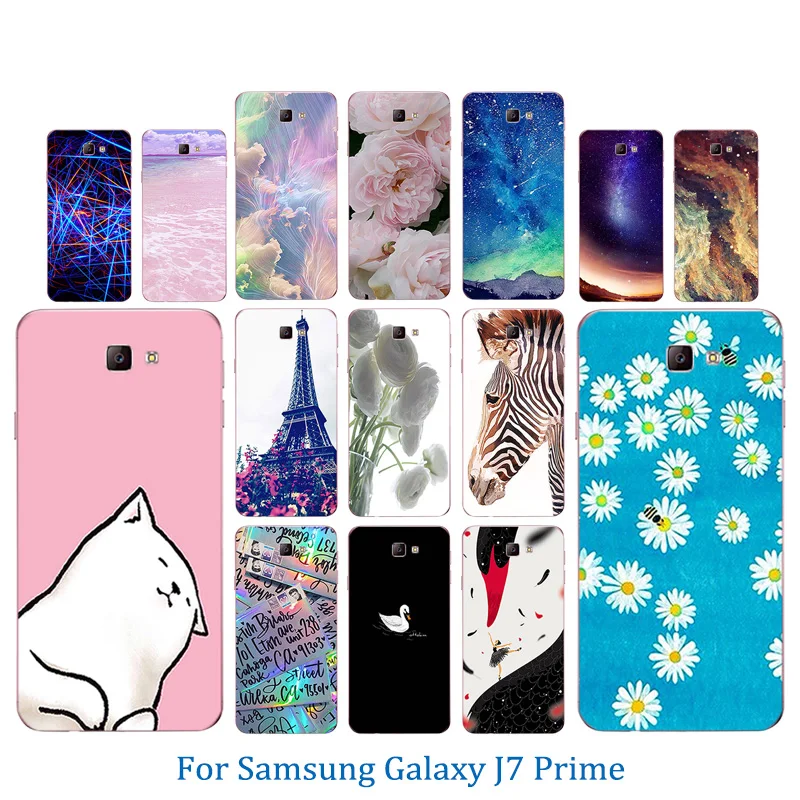 Матовый ТПУ чехол для телефона Samsung Galaxy J7 Prime Pinky Pattern Силиконовый On7 2016 G610F полный