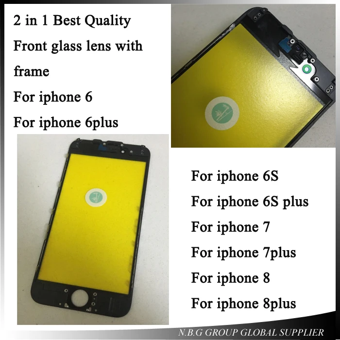 100 шт./лот DHL лучшее внешнее стекло с рамкой для iPhone 8G 8P 6G 6plus 6S 7G plus ЖК Передняя