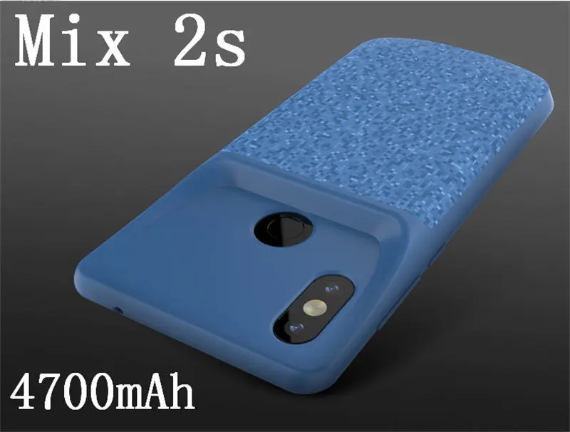 For Mi Mix2s Blue Extpower 4700 мАч противоударный чехол для зарядного устройства для Xiaomi Mix2 2s Внешний чехол резервный внешний аккумулятор Зарядка чехол для Xiaomi A2 - Цвет: For Mi Mix2s Blue