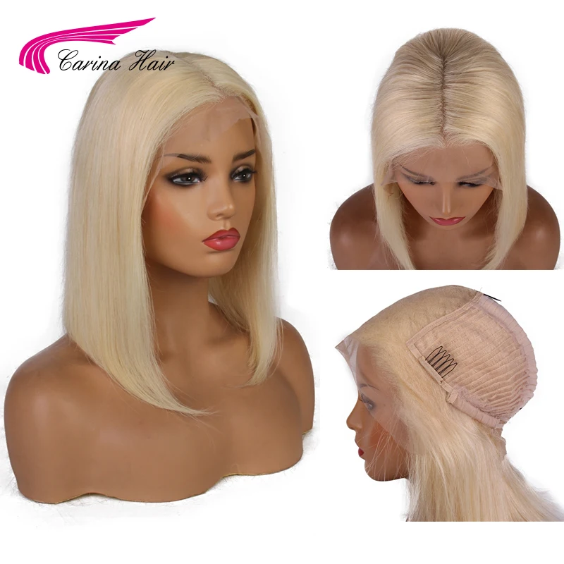 Карина 13x6 короткие синтетические волосы парик предварительно Волосы remy Синтетические волосы на кружеве парики из натуральных волос бразильский Мёд блондинка с эффектом деграде(переход от темного к Синтетические волосы на кружеве парики
