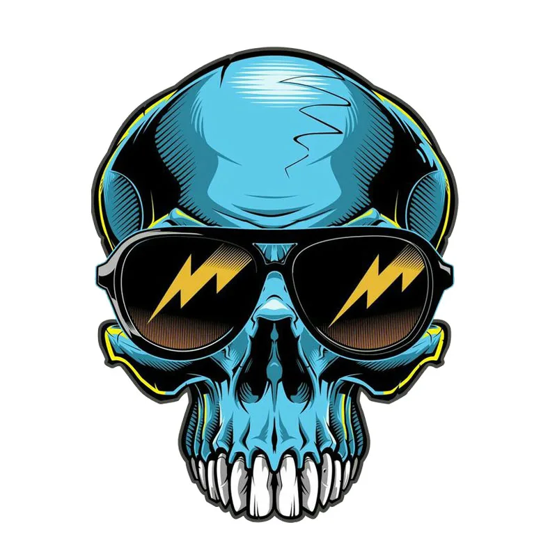YJZT 12.7CM*16.4CM Sunglasses Skull Bones Decal PVC Motorcycle Car Sticker 11-00685 | Автомобили и мотоциклы