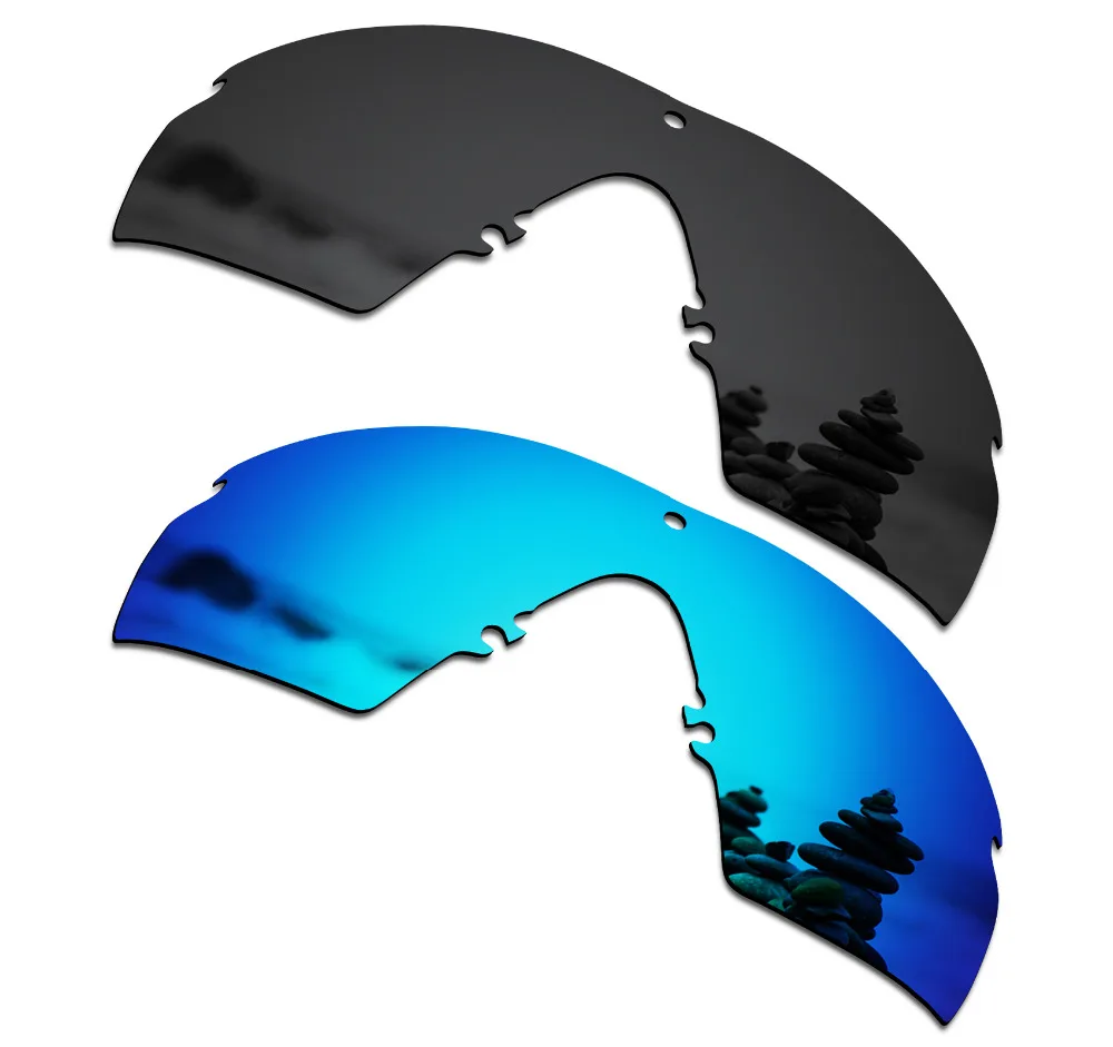 

SmartVLT 2 Pieces Polarized Sunglasses Replacement Lenses for Oakley Si M Frame 2.0 Stealth Black and Ice Blue