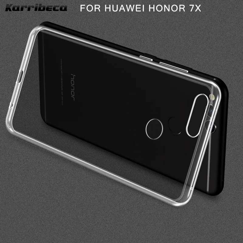 Прозрачный ультра тонкий Тонкий силиконовый чехол для Huawei Honor 7x чехлы прозрачная