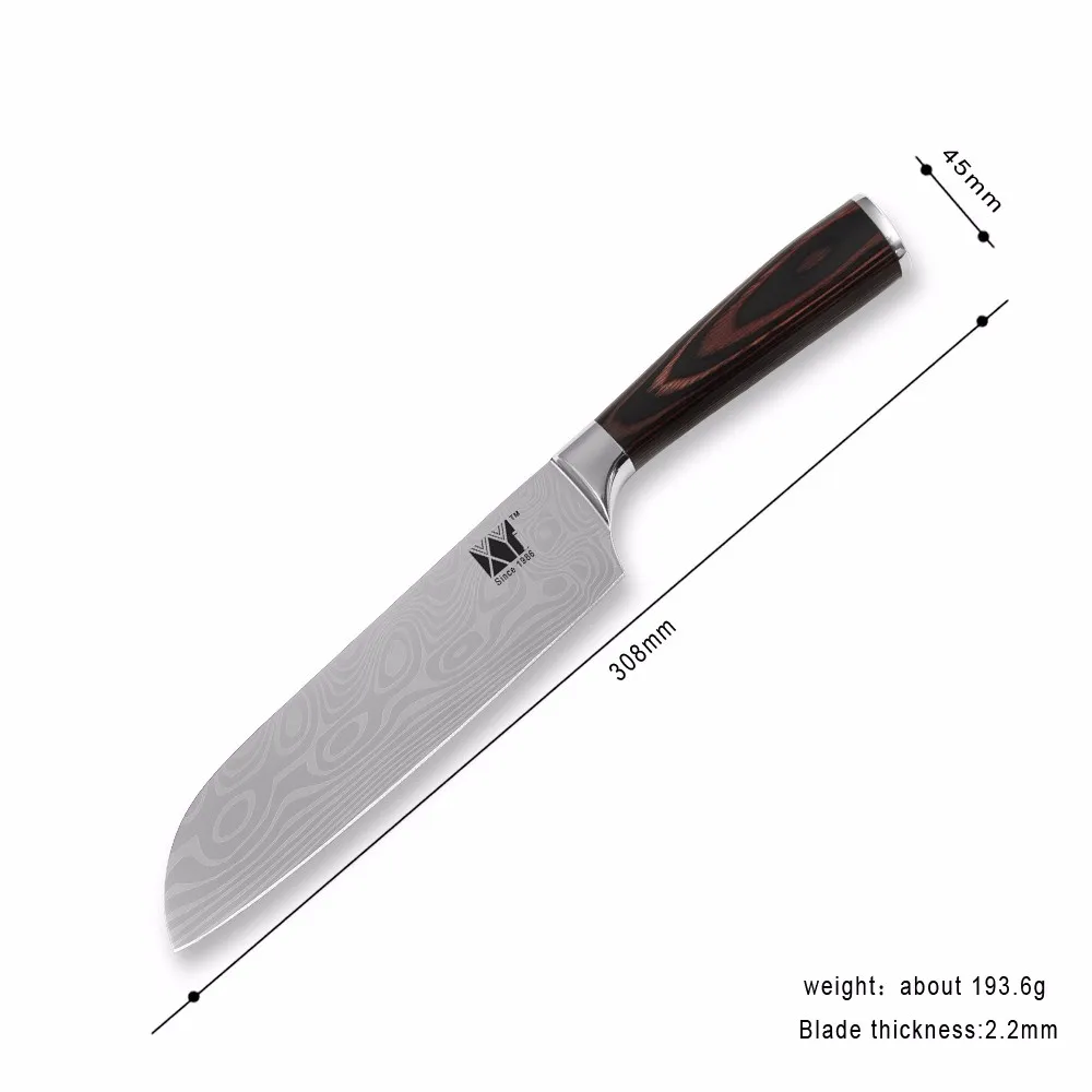 XYj нож для нарезки мяса кухонные ножи Япония утилита нож сантоку высокоуглеродные ножи из нержавеющей стали овощерезка с крышкой