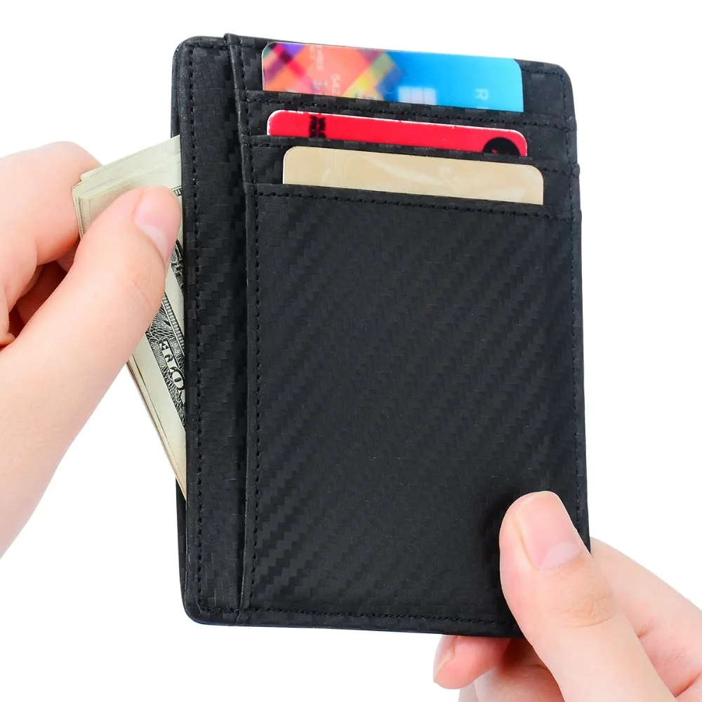 Модный мужской кошелек с защитой от RFID для карт из натуральной кожи держателем