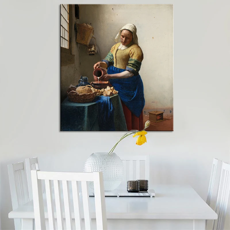Нидерланды художник Йоханнес Вермеера доярка плакат и принты Wall Art Холст Pianting