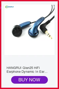 HANGRUI Qian25 HiFi наушники, динамические наушники-вкладыши с плоской головкой, Спортивная гарнитура, басовые наушники для iphone, Xiaomi, MP3, MP4