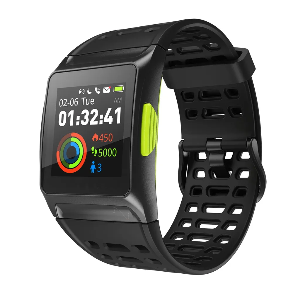 Makibes BR1 gps Спортивные Наручные Часы Bluetooth 4,2 IP67 Водонепроницаемый ips цветной экран динамического сердечного ритма трекер Strava Смарт-часы - Цвет: Black