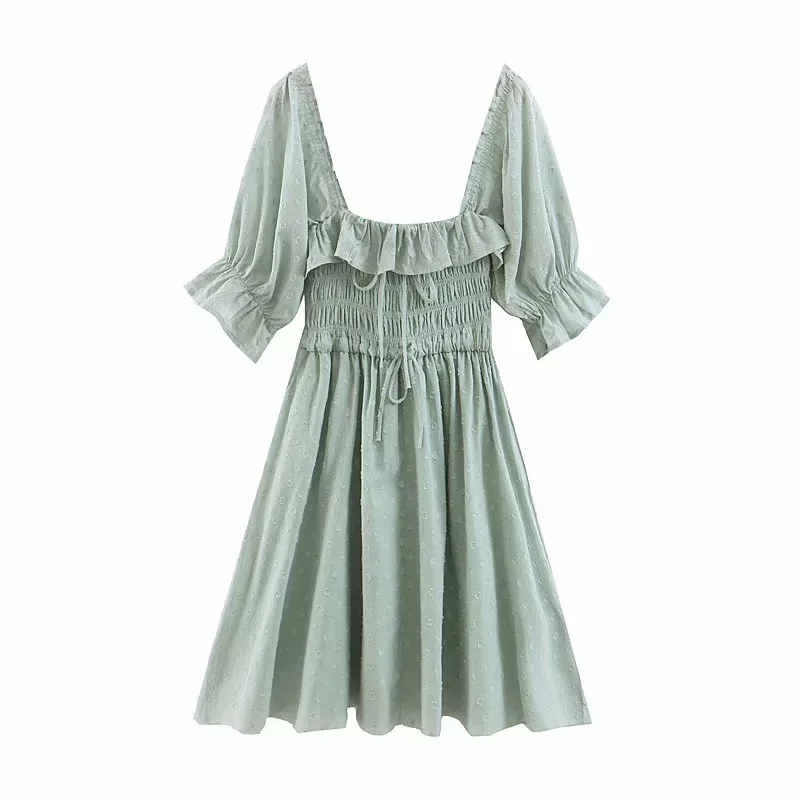 Женское мини платье с рюшами открытой спиной и вырезом лодочкой|Женские платья| |