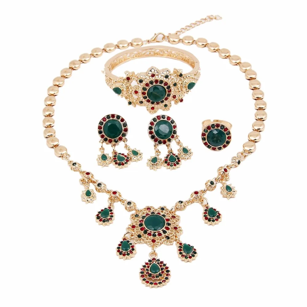 Новый 4 шт./компл. год продаж Марокко Ювелирные наборы Мода Rhinestone Золото цвет