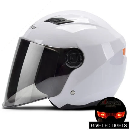 Мотоциклетный шлем Casco Moto 3/4 шлем с открытым лицом скутер Casco Moto rbike Capacete модульный откидной шлем - Цвет: White with lamp