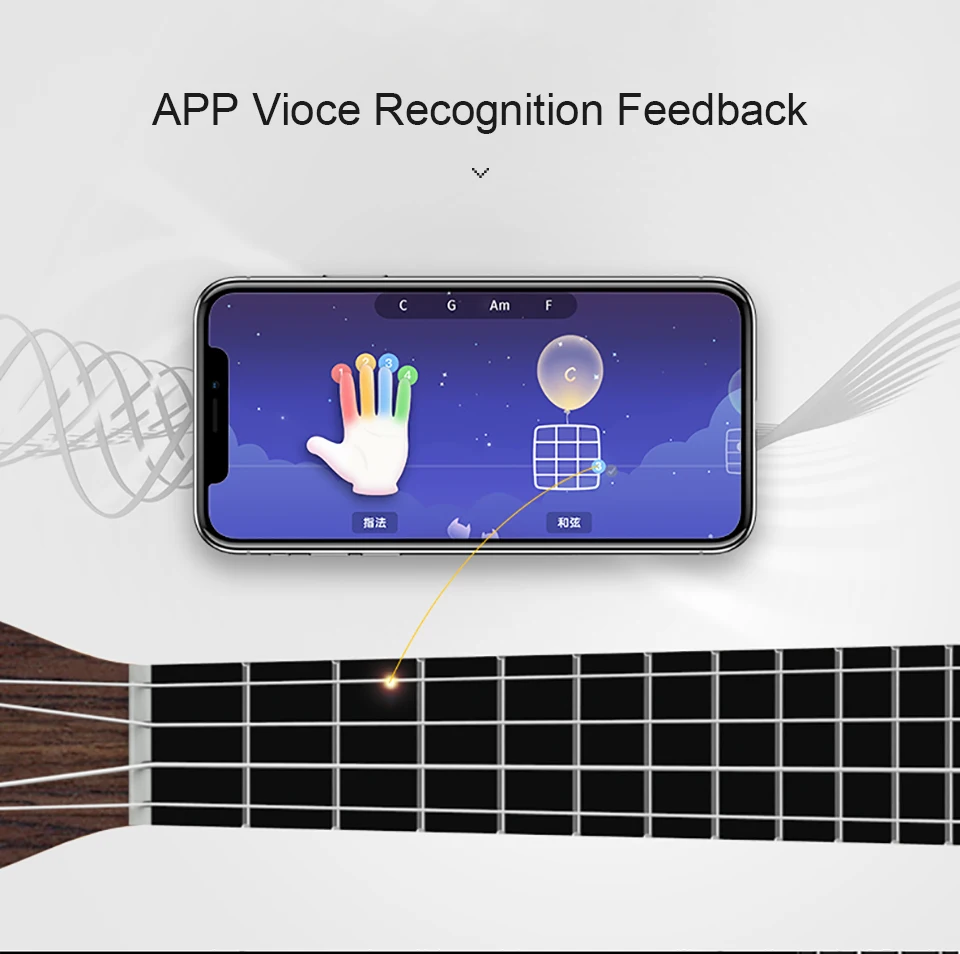 Populele U1 2" Умная концертная гитара укулеле Bluetooth акустическая электрическая сопрано укулеле Uke комплект гитара Xiaomi светодиодный APP Phone