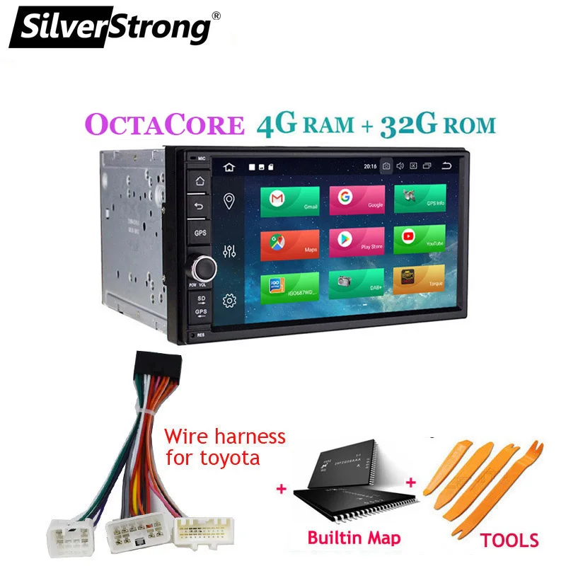 706X5 for Toyota Ips Android9.0 Универсальный 2din автомобильный DVD OctaCore 4G 32G DSP двойной DIN Автомобильный gps Радио авторадио TPMS SilverStrong 706x30-x5 - Цвет: 706X5 for Toyota