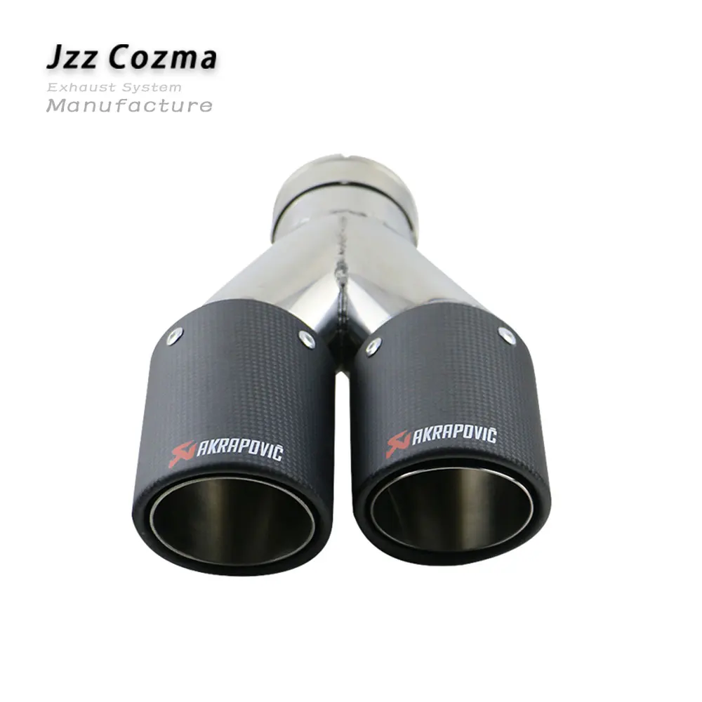JZZ 1 шт. akrapovic 2,5 ''углеродная выхлопная труба глушитель наконечник 3,5'' из стеклопластика, автомобильный выхлопная труба курительная труба автомобильный стиль - Цвет: U0EW20211b-R-AK