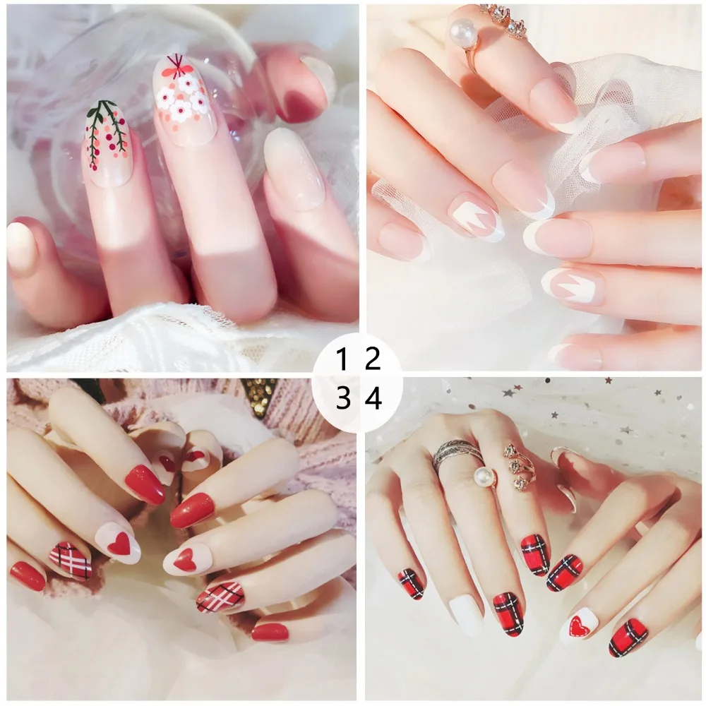 24 шт. накладные ногти на клейкой основе | Красота и здоровье