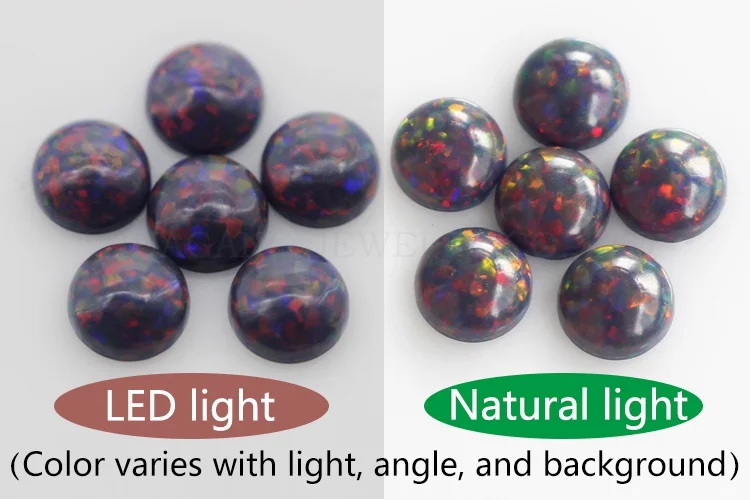 opal loose lab created gemstone round shape flat base stone cabochon created beads for jewelry making 3mm-8mm free shipping